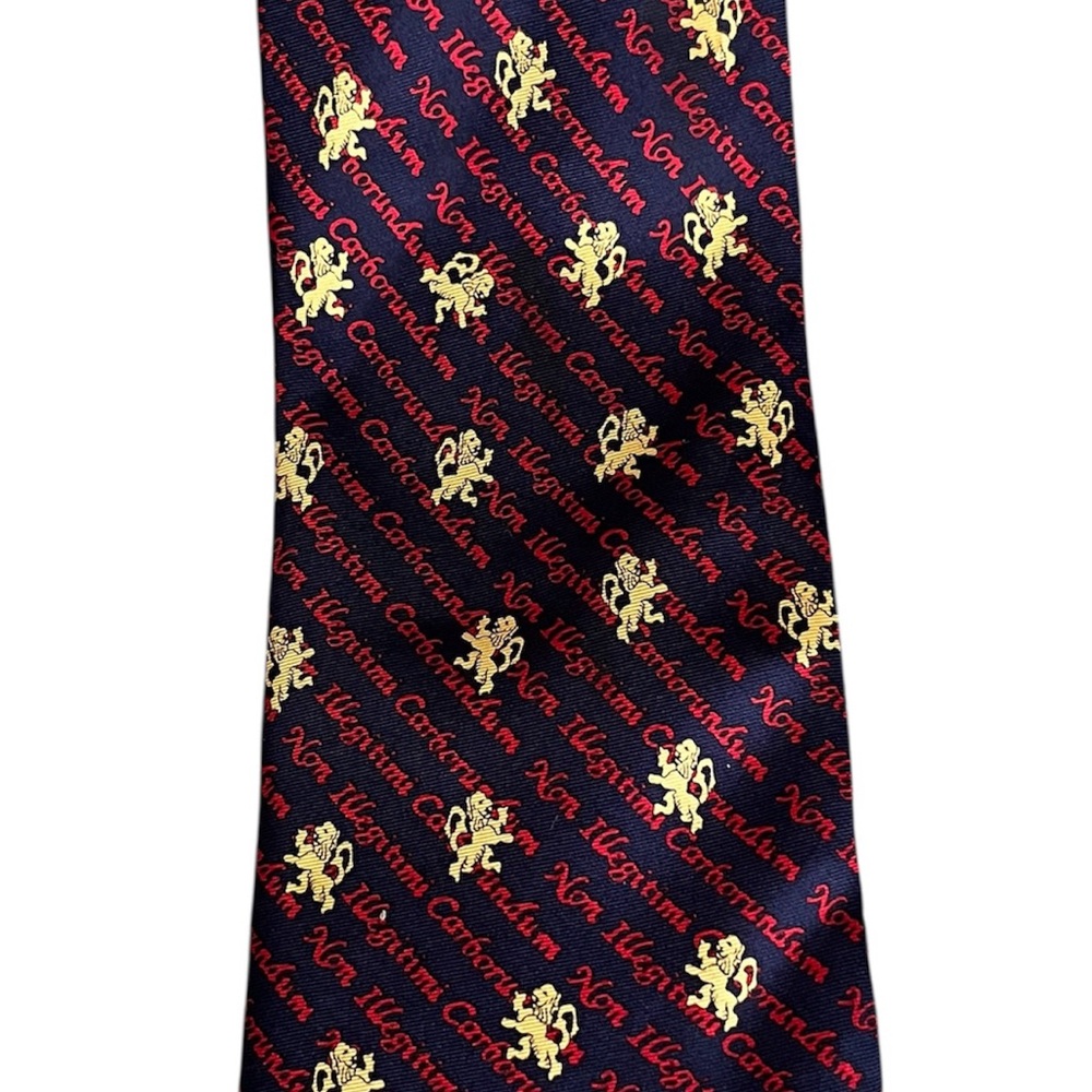 Alynn Neckwear Red and Gold Lion Patterned Tie